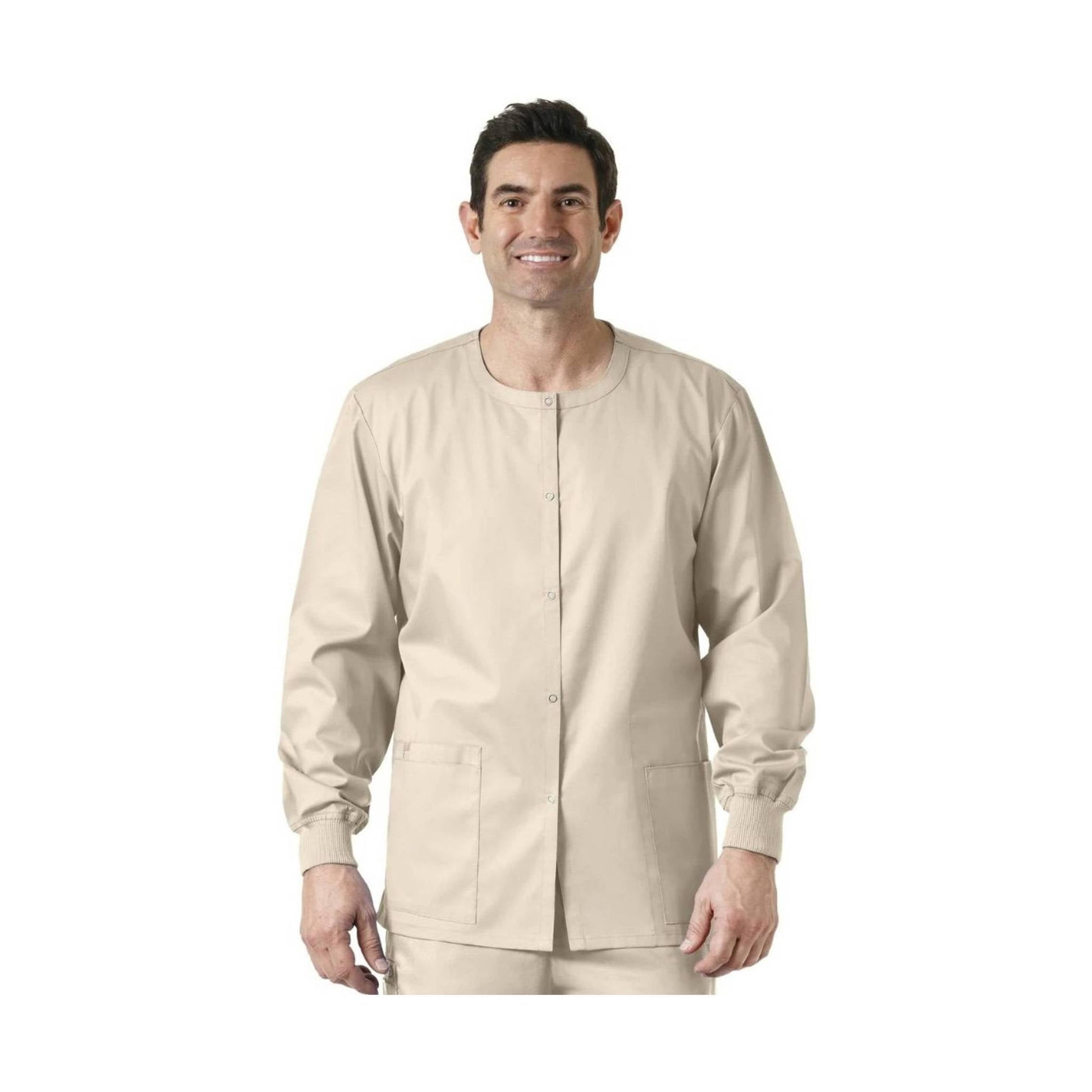 Wink Work Snap Front Scrub Jacket - Khaki by Lenny's Shoe & Apparel