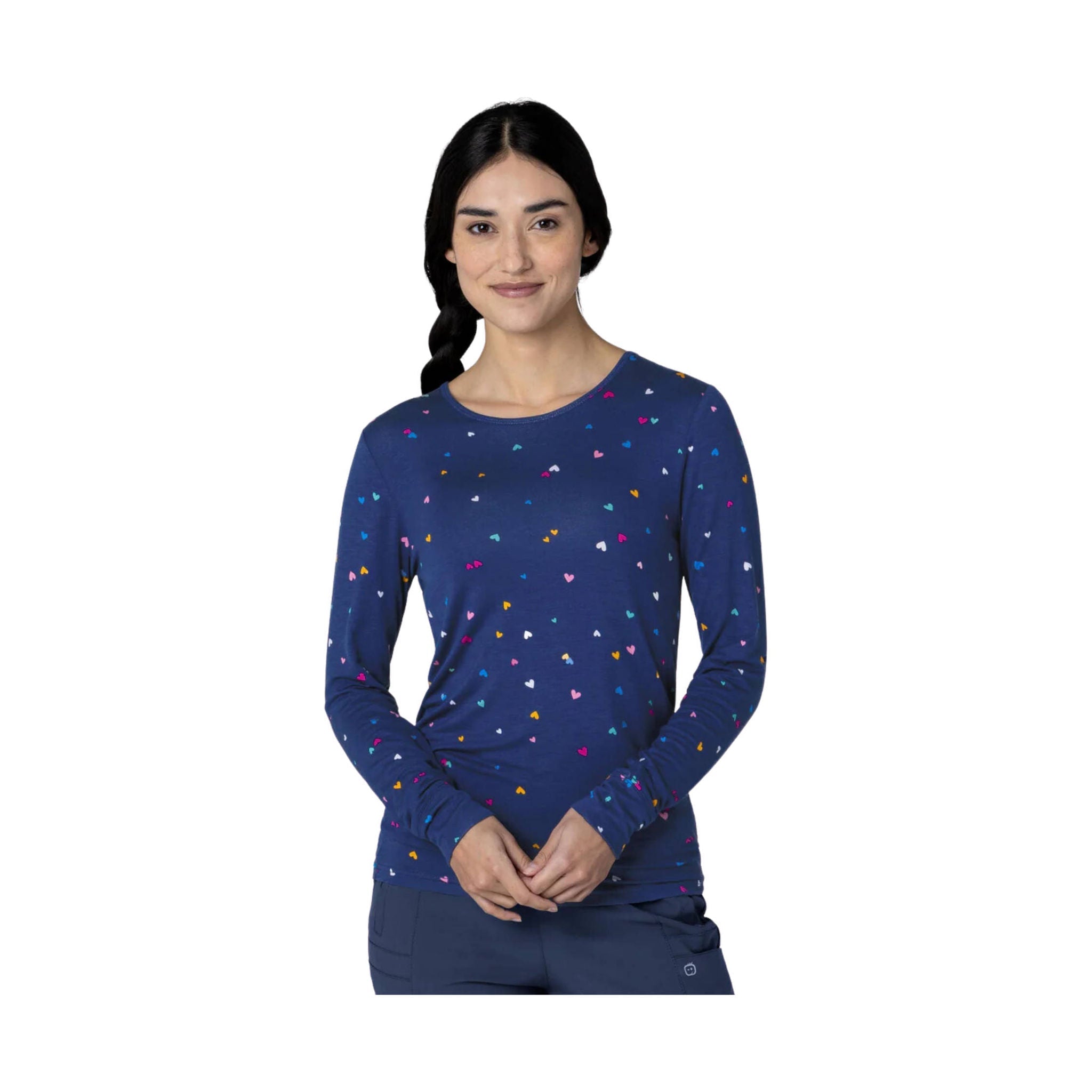 Wink Zoe Chloe Women's Silky Print Tee - Confetti Hearts Knit by Lenny's Shoe & Apparel