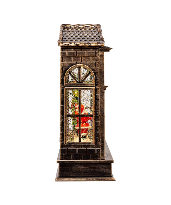 Water Lantern With Santa and Christmas Tree