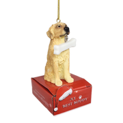 Golden Retriever with Bone Ornament