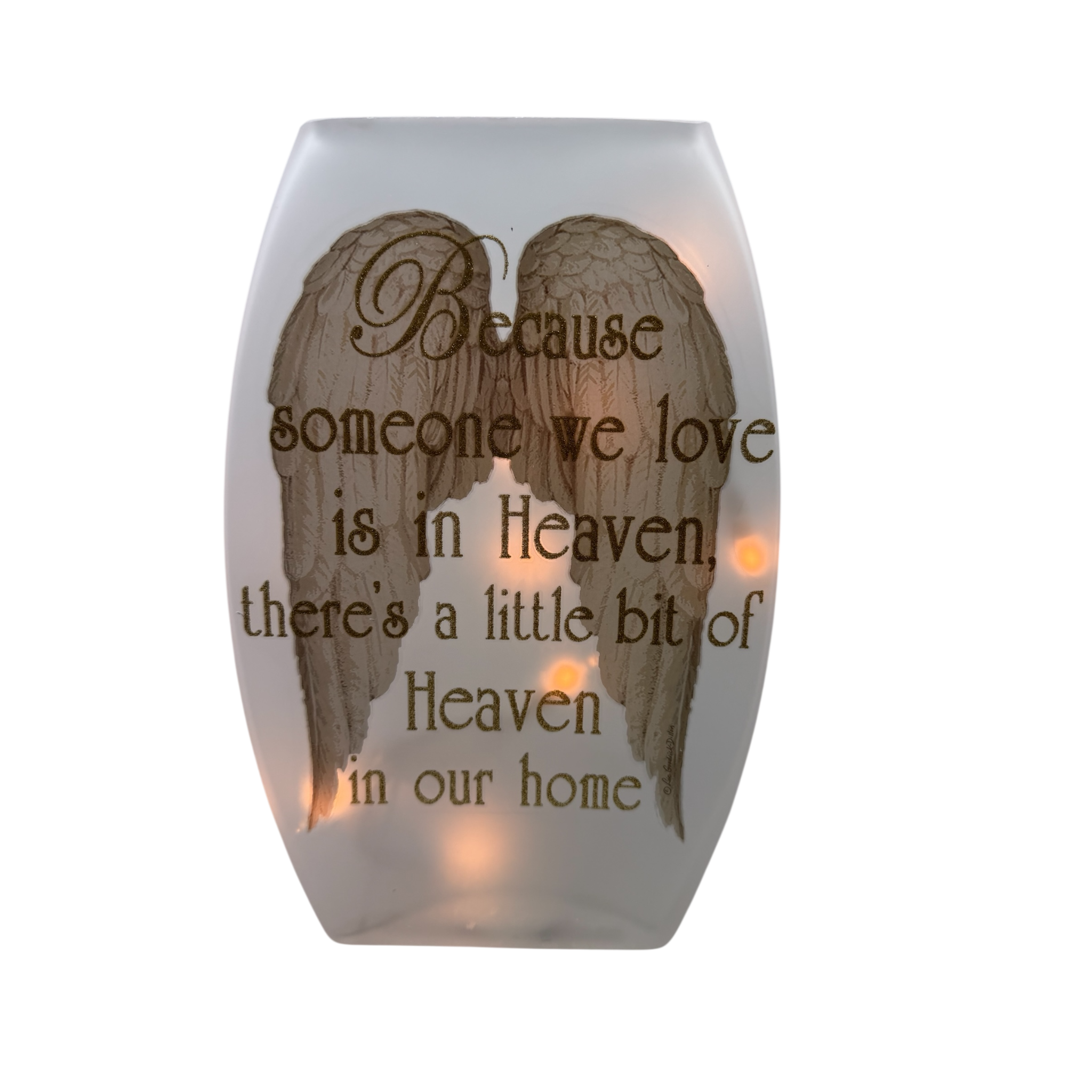 A Piece of Heaven is in our Home Lighted Vase - Gold Lettering