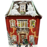 Diecut Red House  Advent Card With Envelope