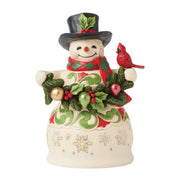 Snowman Garland And Cardinal Figurine