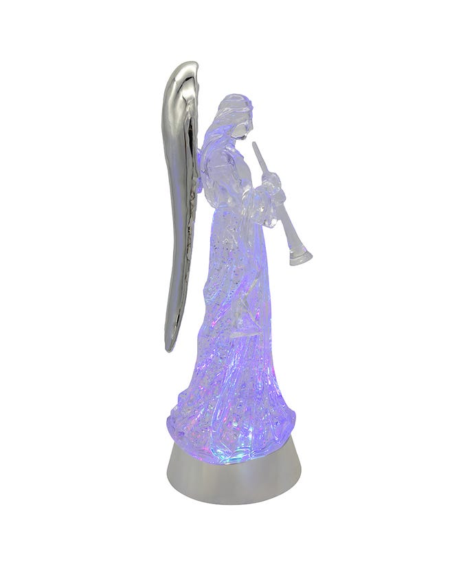 Illuminated Swirling Angel Water Globe