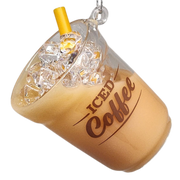 Liquid-Filled Glass Iced Coffee Ornament
