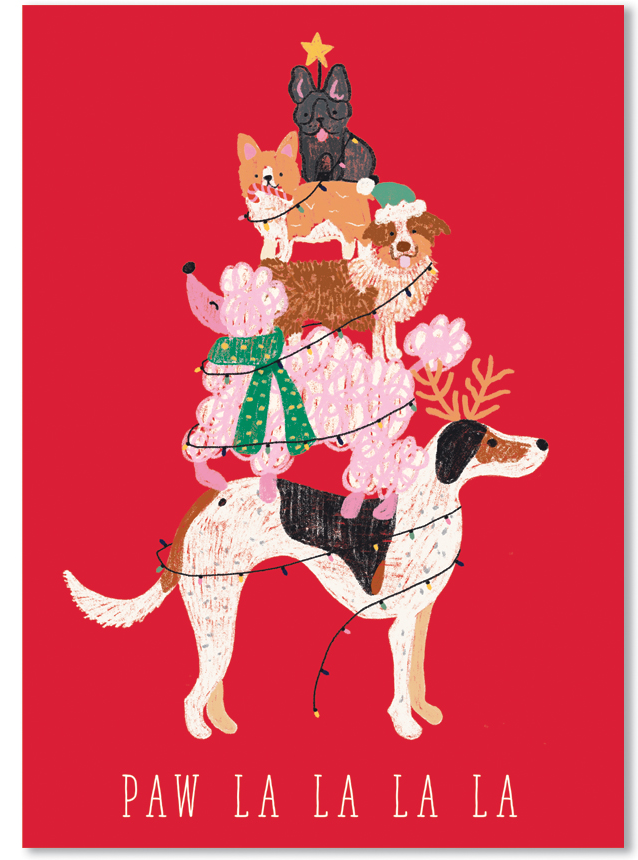 Love of Pets Boxed Cards (Dogs Stacked as Christmas Tree)