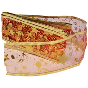 Sheer Wire-edged 2 inch Ribbon - 6 Feet - Red
