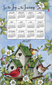 2027 Linen Calendar Towel - Birdhouses