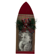Wood Tabletop Ski Shaped 4X6 Photo Frame - Red