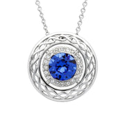 Round Sapphire Celtic Pendant