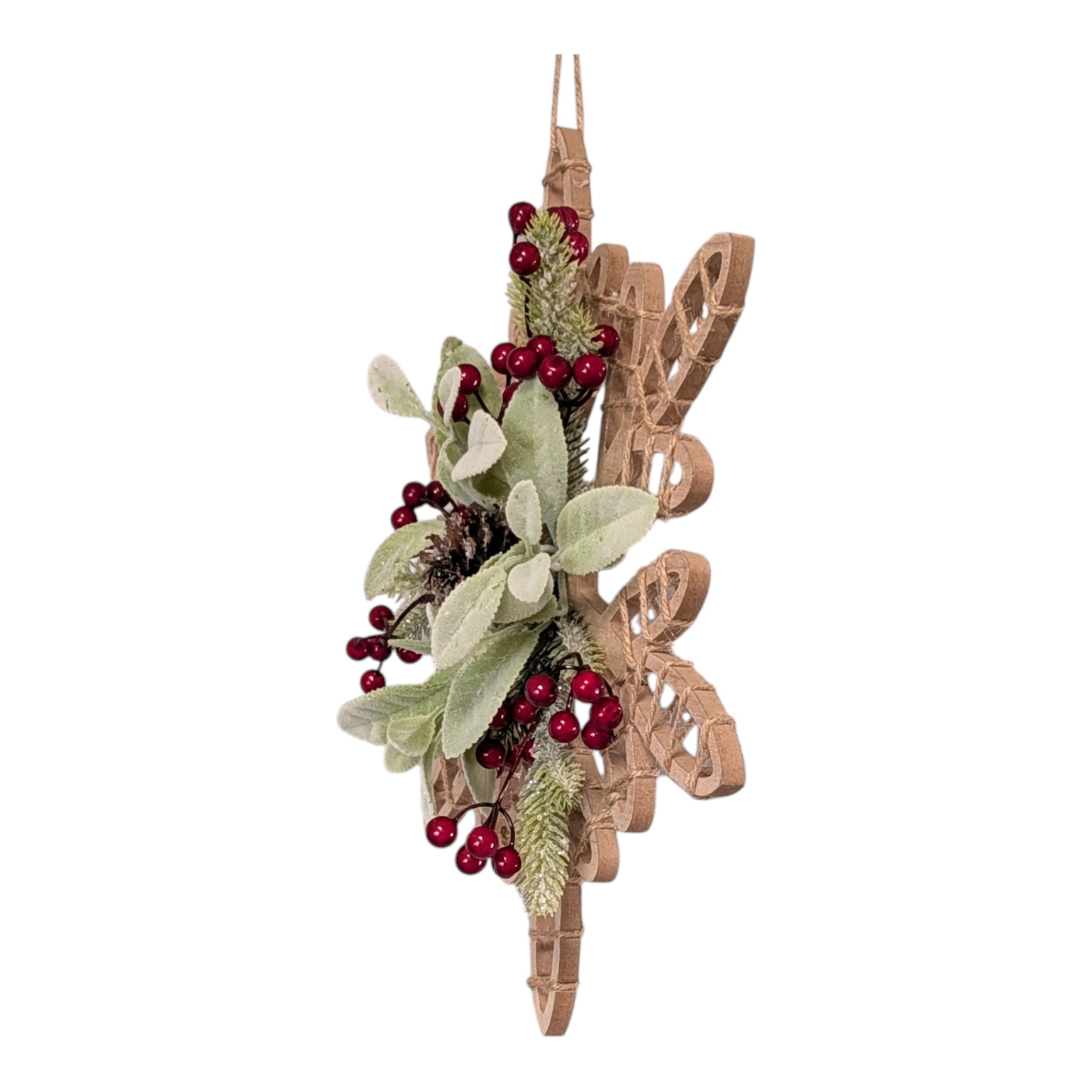 Botanical Snowflake 16 Inch Wall Ornament - Natural