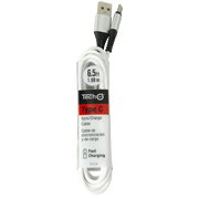 USB Type C 6.5 foot Sync/Charge Cable - White