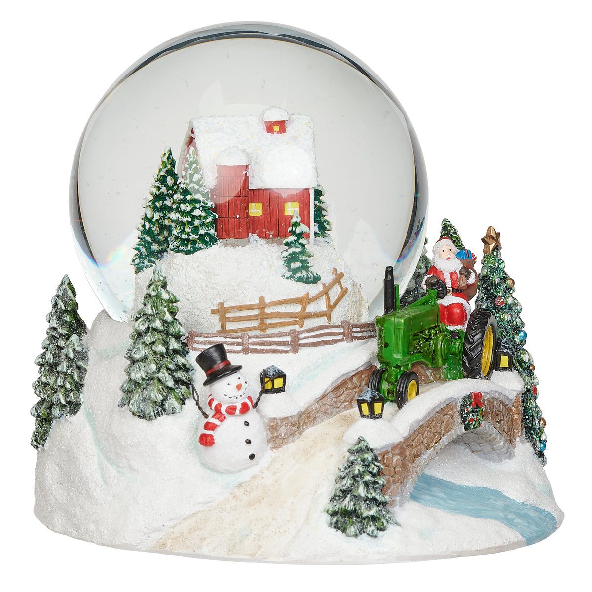 Musical Santa's Farm Waterglobe - "Let It Snow" Tune