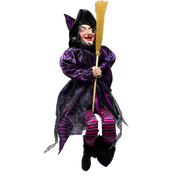Black and Purple Fabric Sitting Halloween Witch