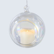 Battery-Operated Lighted LED Candle In Glass Ball Ornament
