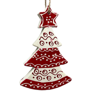 Scandi Holiday Red And White Tree Ornament