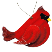 Wooden Cardinal Ornament - In flight Facing Right