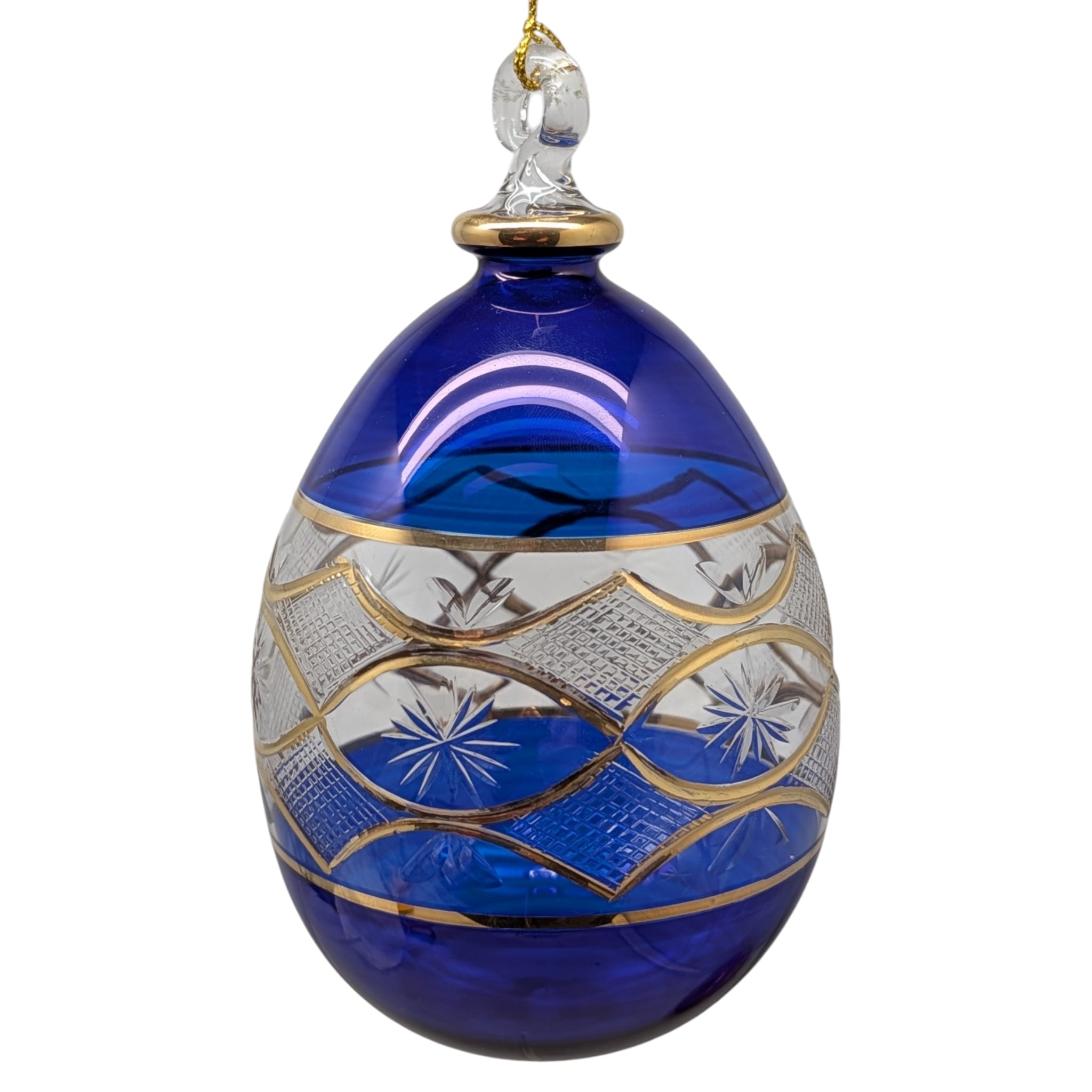 Cobalt Blue Heritage Teardrop Perfume Bottle Ornament