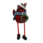Cardinal Shelfsitters with Dangle Legs - Wreath