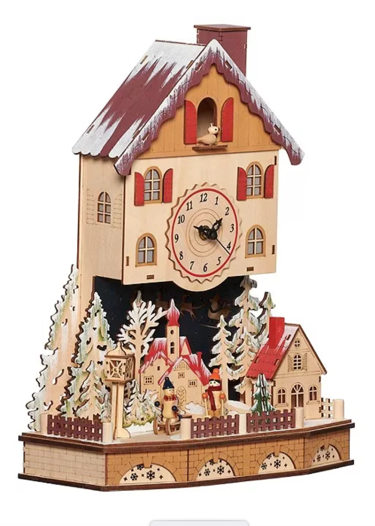 Wood Works Lighted Alpine Table Clock