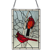 Annabelle Red Cardinal Stained Glass Window Panel