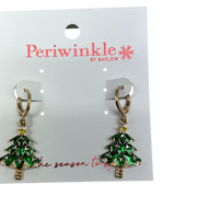 Christmas Tree with Crystals Earrings
