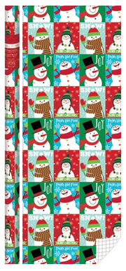Kids Roll Wrap - 30" x 168" - Snowman Fun