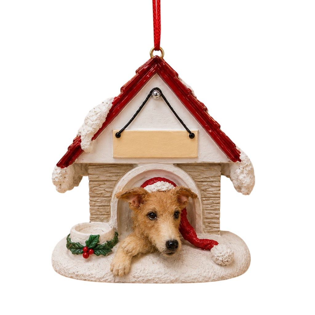 Ceramic Doghouse Ornament - Greyhound