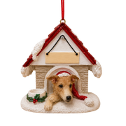 Ceramic Doghouse Ornament - Greyhound