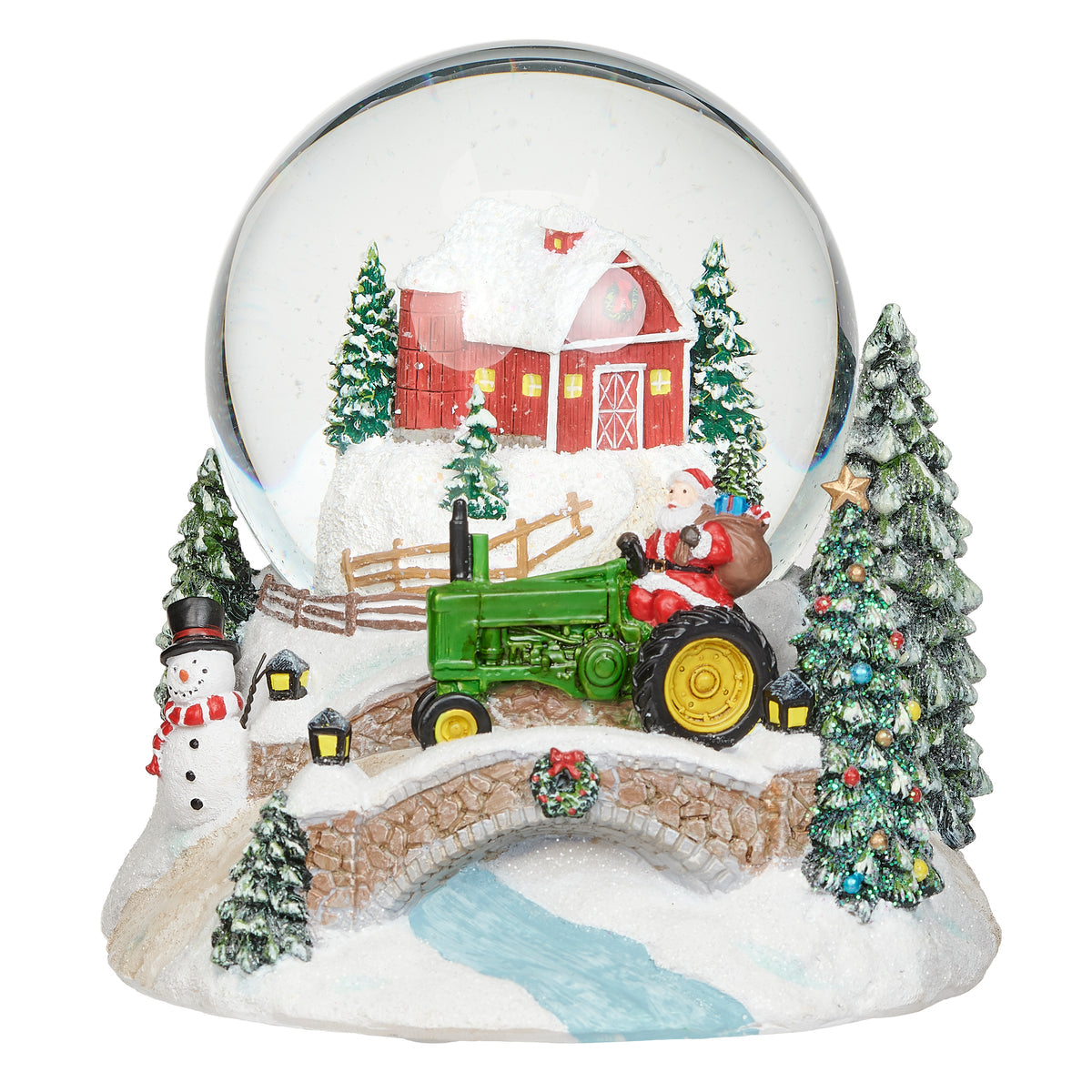 Musical Santa's Farm Waterglobe - "Let It Snow" Tune
