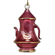 Gold Rimmed Teapot Solid - Red Small
