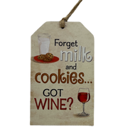 Wooden Plaid Gift Tag Ornament - Got Wine?