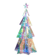 Lighted Holographic Holiday Tree with Remote Control - 4 Feet