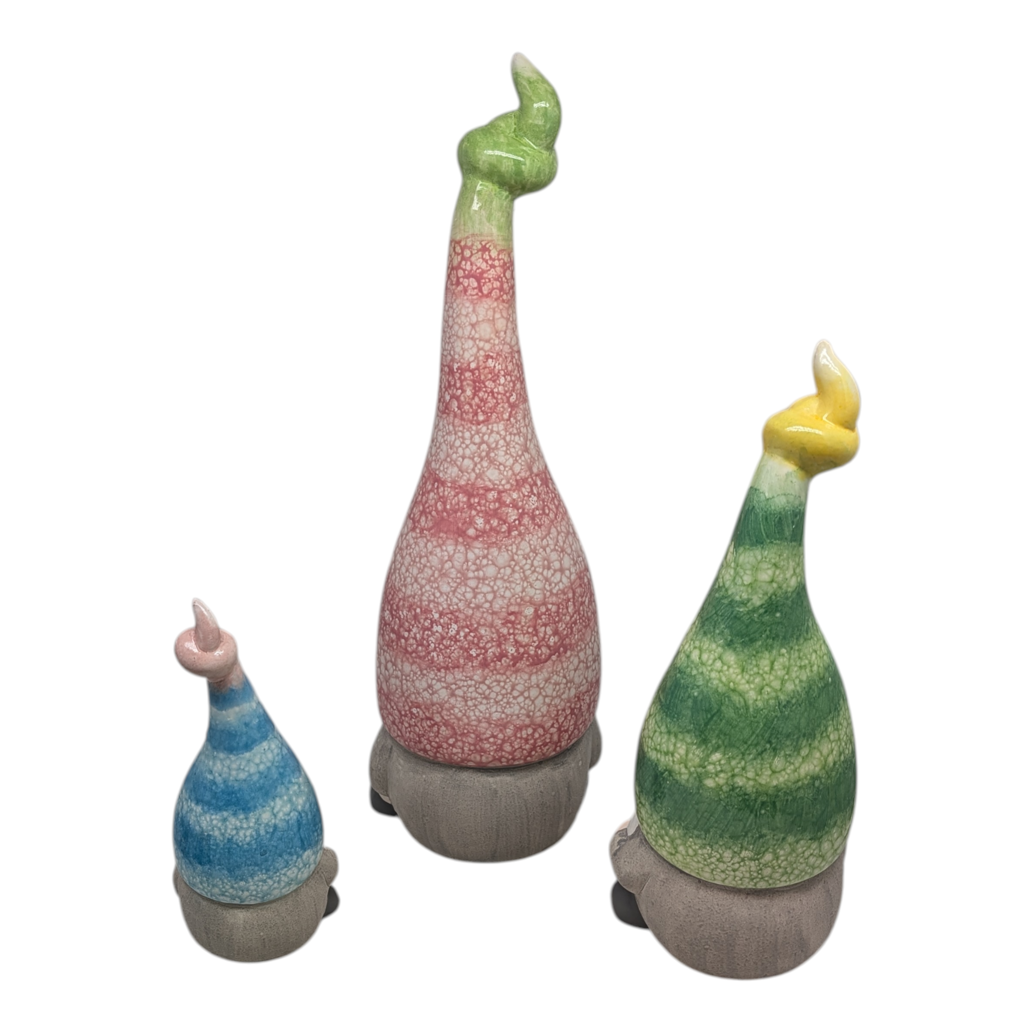 Terracotta Ceramic Gnomes - 3 Piece Set