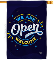 Neon Brights Welcome Open Flag
