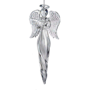 Angel Finial Glass Ornament - Holding a Heart