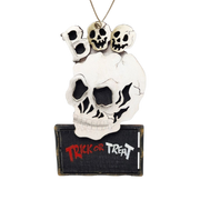 Wooden Halloween Ornament -  Skull