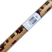 Kraft Foil Roll Wrap - 30" x 96" - Nutcracker Delight