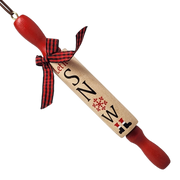 Wood Rolling Pin Ornament - Let it Snow