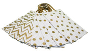 Junior Cub White With Metallic Gold Kraft Gift Bag Set of 8