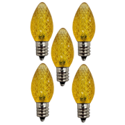 C7 Faceted Led Bulb - 5 Piece - Yellow