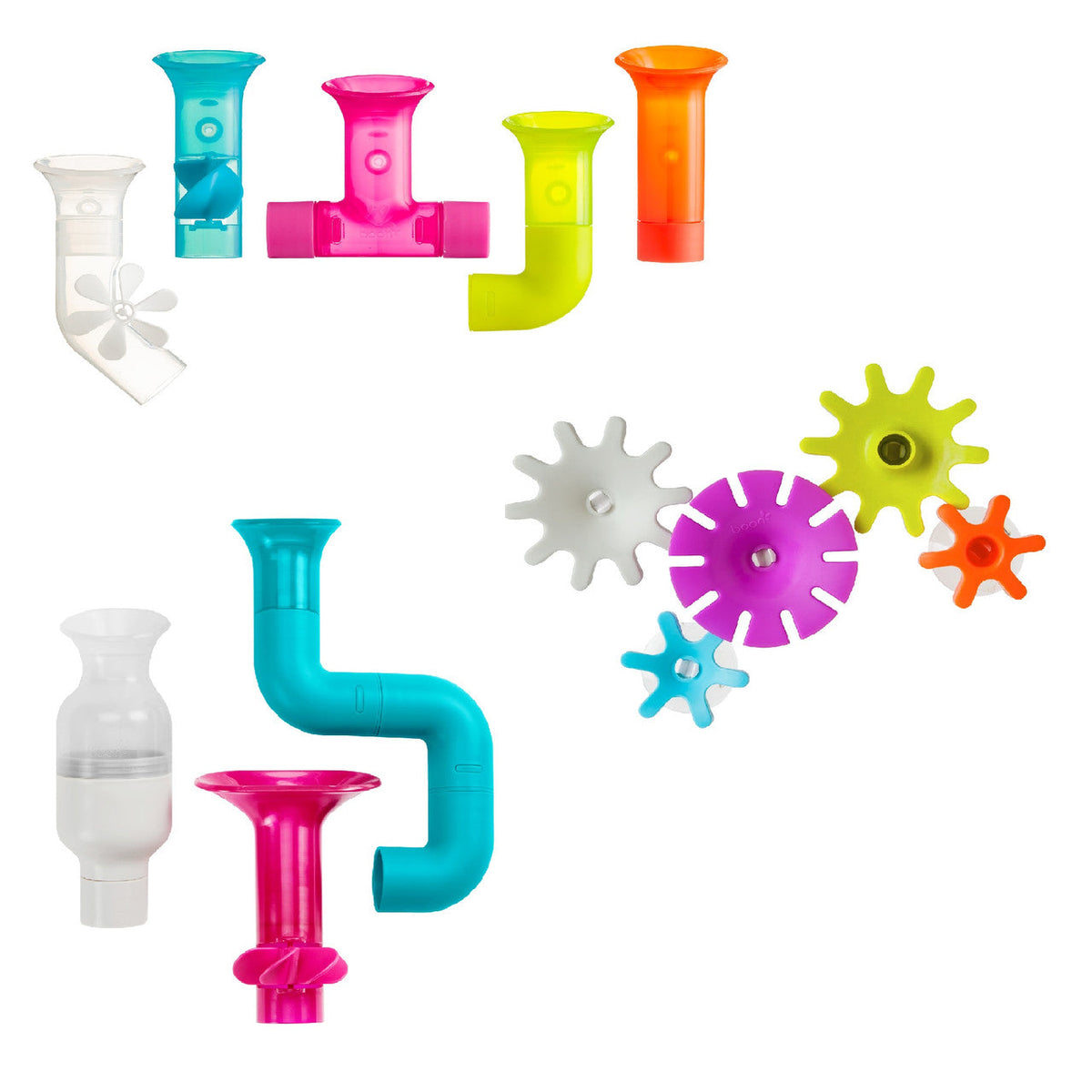 Pipes & Cogs & Tubes | 13 Piece Bath Toy Bundle