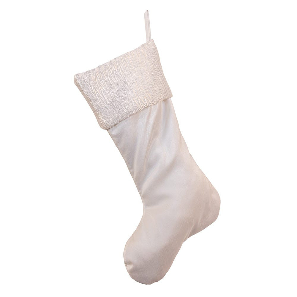White Quilted Snowflake Christmas Stocking