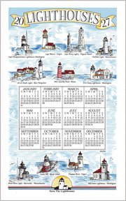 2027 Linen Calendar Towel - Lighthouses