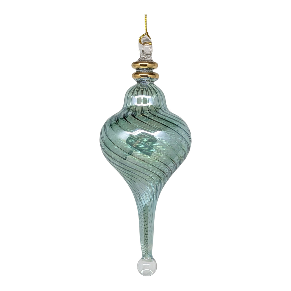 Sage Green Swirled Perfume Bottle Ornament
