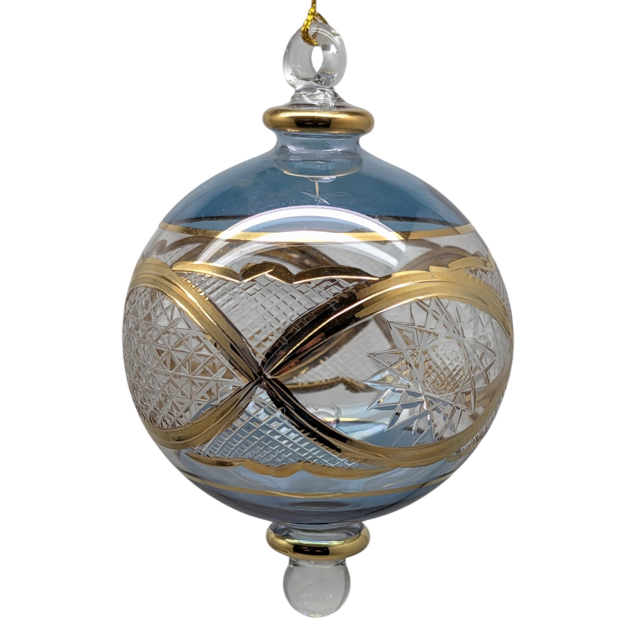 Sapphire Grandeur Blue Ball with Gold Elegance