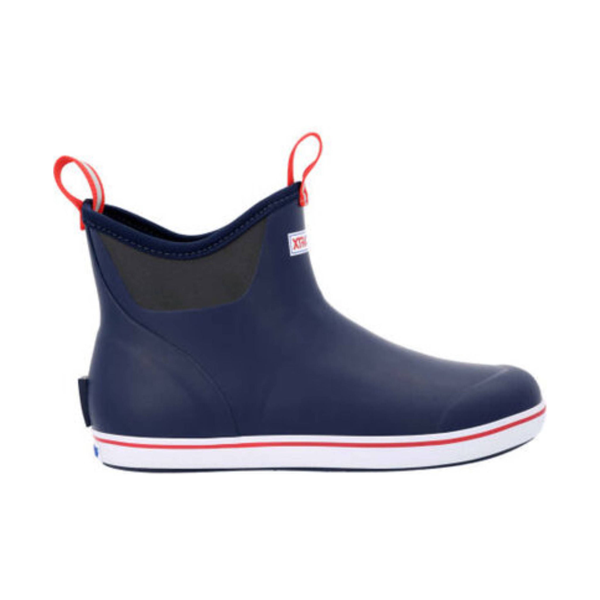 Xtratuf Men's 6 Inch Ankle Deck Rain Boot - Navy/Red by Lenny's Shoe & Apparel