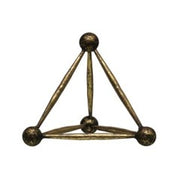 Metal Obelisk Shaped Decor - Antique Brass Finish by Homeportonline