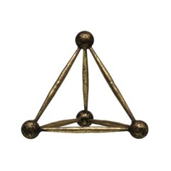 Metal Obelisk Shaped Decor - Antique Brass Finish by Homeportonline