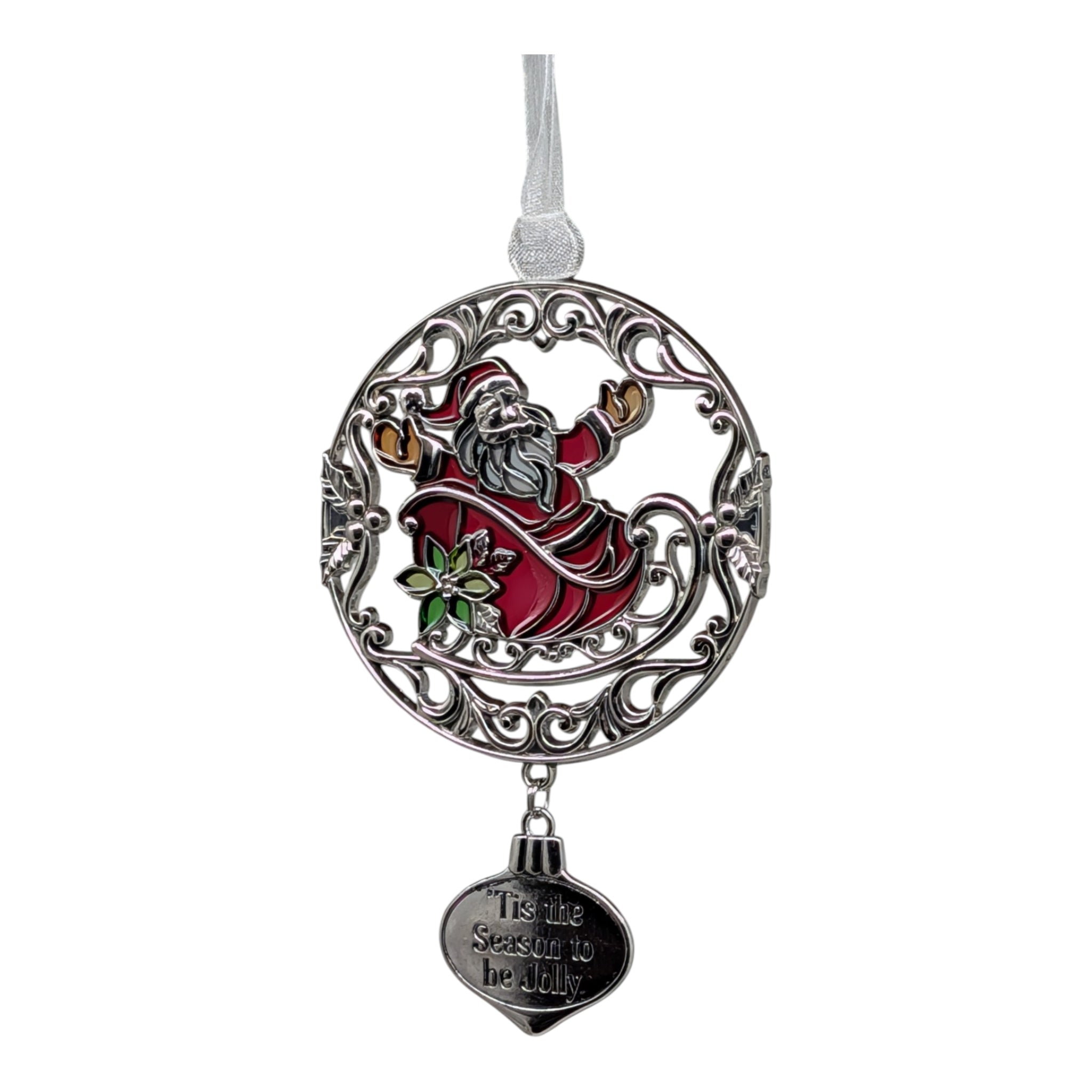 'Tis the Season to be Jolly Santa - Colors of Christmas Ornament